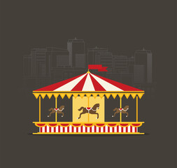 Carousel in the flat style vector