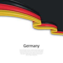 Waving ribbon with flag of Germany - 769557381