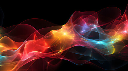 Fototapeta premium Digital color glowing network lines abstract graphic poster web page PPT background