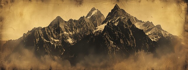 illustration of mountain range landscape