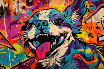 cute dog graffiti