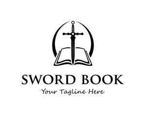 sword book vector logo 