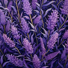 Purple Lavender flowers, digital illustration, detailed, floral, invitation, card, wedding, romantic, scent - obrazy, fototapety, plakaty