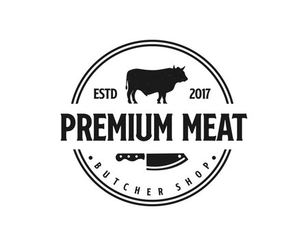 vintage premium butchers vector logo