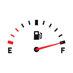 Fuel Indicator Panel on White Background. Vector
