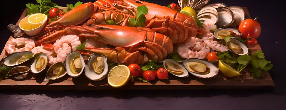 platter of fresh seafood 4K Video