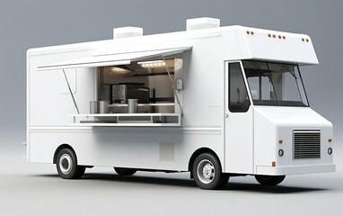 White food truck Takeaway food and drinks