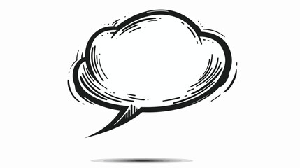 Simple line black and white speech bubble Flat vector
