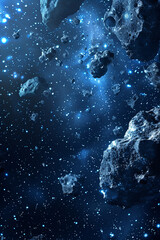 Asteroids in space for background