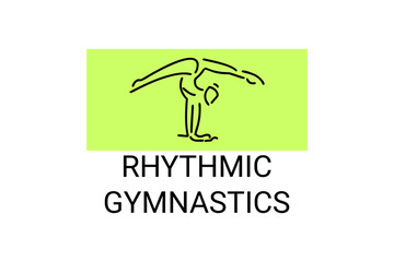 Rhythmic gymnastic sport vector line icon. practice gymnastic. sport pictogram, vector illustration
