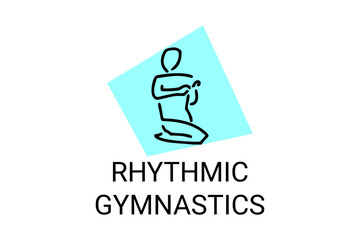 Rhythmic gymnastic sport vector line icon. practice gymnastic. sport pictogram, vector illustration
