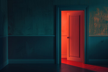 A door in a room, minimalism