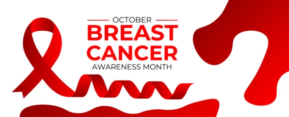 Poster October breast cancer emblem sign for awareness month with pink ribbon symbol. National Breast Cancer Awareness Month. Holiday Concept. banner, cover, poster, flyer, background. vector illustration © Umar