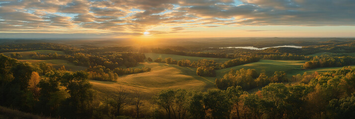 Stunning panoramic photo of the Indiana state landscape - obrazy, fototapety, plakaty