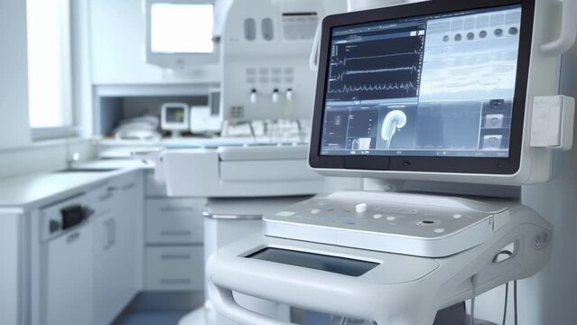 A stateoftheart ultrasound machine specifically designed for nephrology procedures featuring highresolution imaging and realtime tracking capabilities.