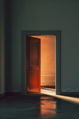 A door in a room, minimalism