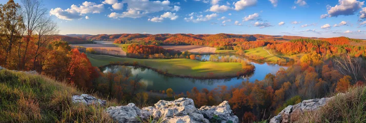 Fotobehang Stunning panoramic photo of the Ohio state landscape © Pierre Villecourt