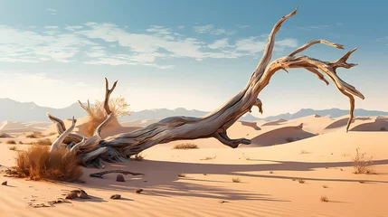 Fotobehang Rough tree trunk in desert landscape © Derby