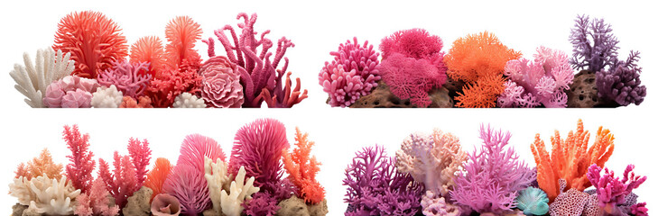 Set of coral reefs cut out © Yeti Studio