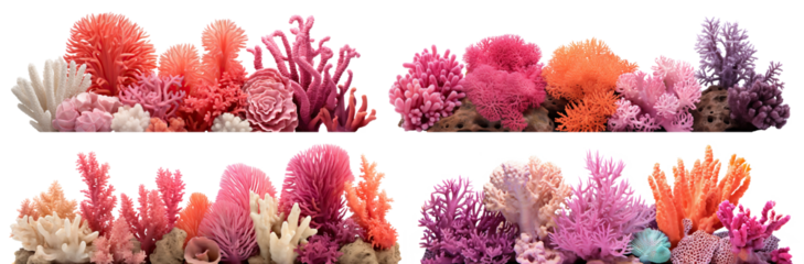 Set of coral reefs cut out