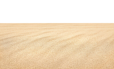 The surface is made of sea sand. Isolated. On a white van. Natural, summer background. The...