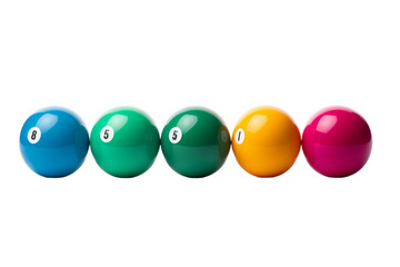 Numeric Symphony: A Vibrant Array of Numbered Balls. On a White or Clear Surface PNG Transparent Background.