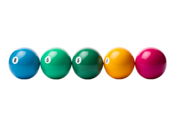 Numeric Symphony: A Vibrant Array of Numbered Balls. On a White or Clear Surface PNG Transparent Background.