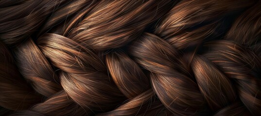 Lustrous dark hair background with smooth, healthy, and shiny texture for a stunning visual backdrop