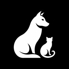 Minimalist Cat and Dog Logo Icon Purrfect Harmony for Your Brand