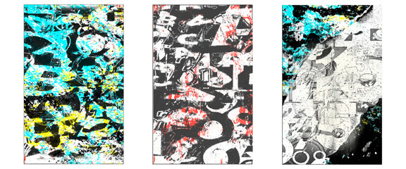 Vector set seamless pattern grunge textured abstract grunge texture splash multicolor splatter Transparent  background.