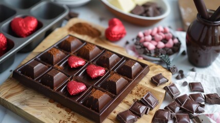Wooden Cutting Board Covered in Chocolate