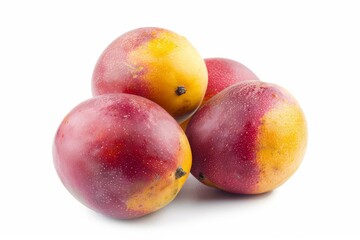 Fresh Ripe Mango Fruits Isolated on White Background, Healthy Tropical Fruit Cut Out