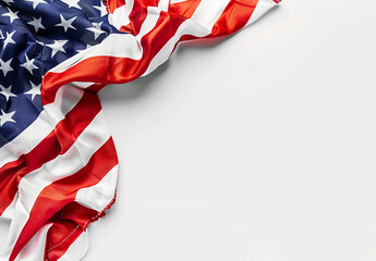 American Flag On White Background