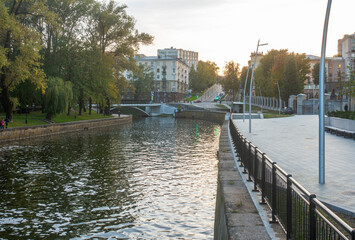 View of the Svisloch River and K. Marx Street in Minsk
