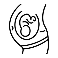 Download line style icon depicting womb 