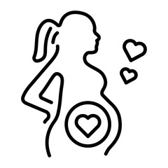 Download linear icon of safe pregnancy 