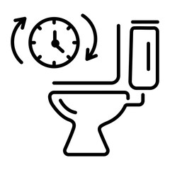A well-designed linear icon depicting frequent urination 