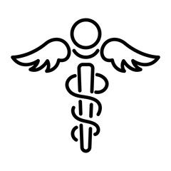 Customizable line style icon of caduceus sign 