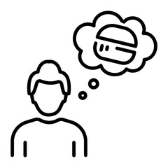 Download line style icon depicting pregnancy cravings 