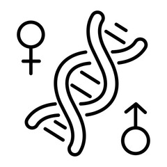 Trendy linear icon of a gender dna 