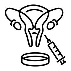 Premium line style icon depicting embryo transfer 