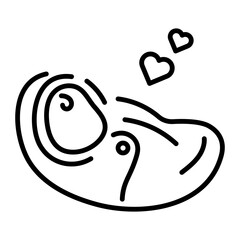 Editable line style icon of a newborn 