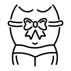 Premium line style icon of a baby bump 