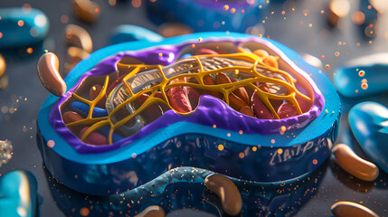 3d rendering of biological animal cell with organelles in a tissue culture

 - obrazy, fototapety, plakaty