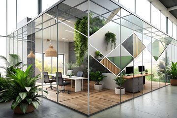 Texture house building office with plants window geometry abstraction