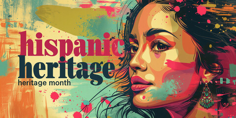 National Hispanic heritage month. Spanish culture celebration poster, card for social media,...