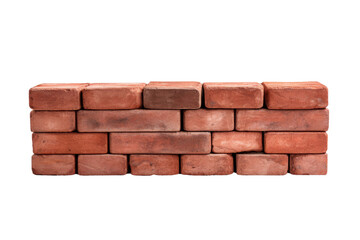A Towering Symphony: Red Bricks on Clean Canvas. On a White or Clear Surface PNG Transparent Background.