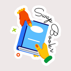 Ready to use flat sticker of swap book 