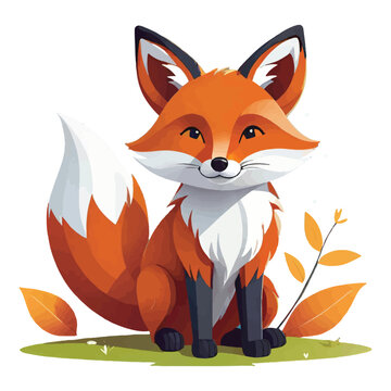 vector of fox with white background