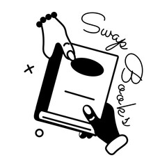 Ready to use glyph sticker of swap book 